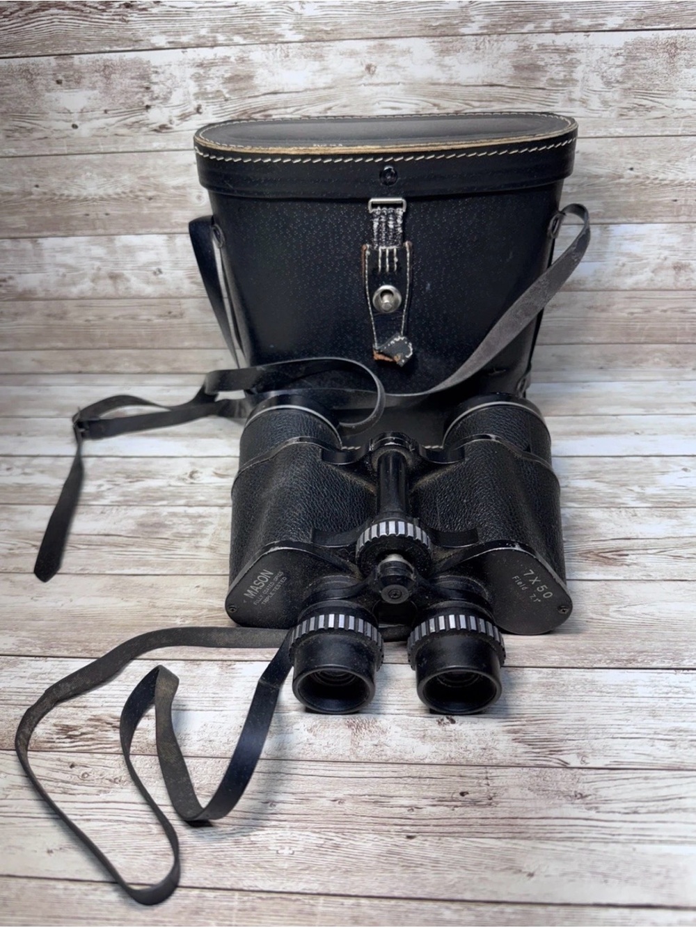 Mason Fully Coated Binoculars 7x50 W/hard case No. T 45824 NO Lens Caps Vintage